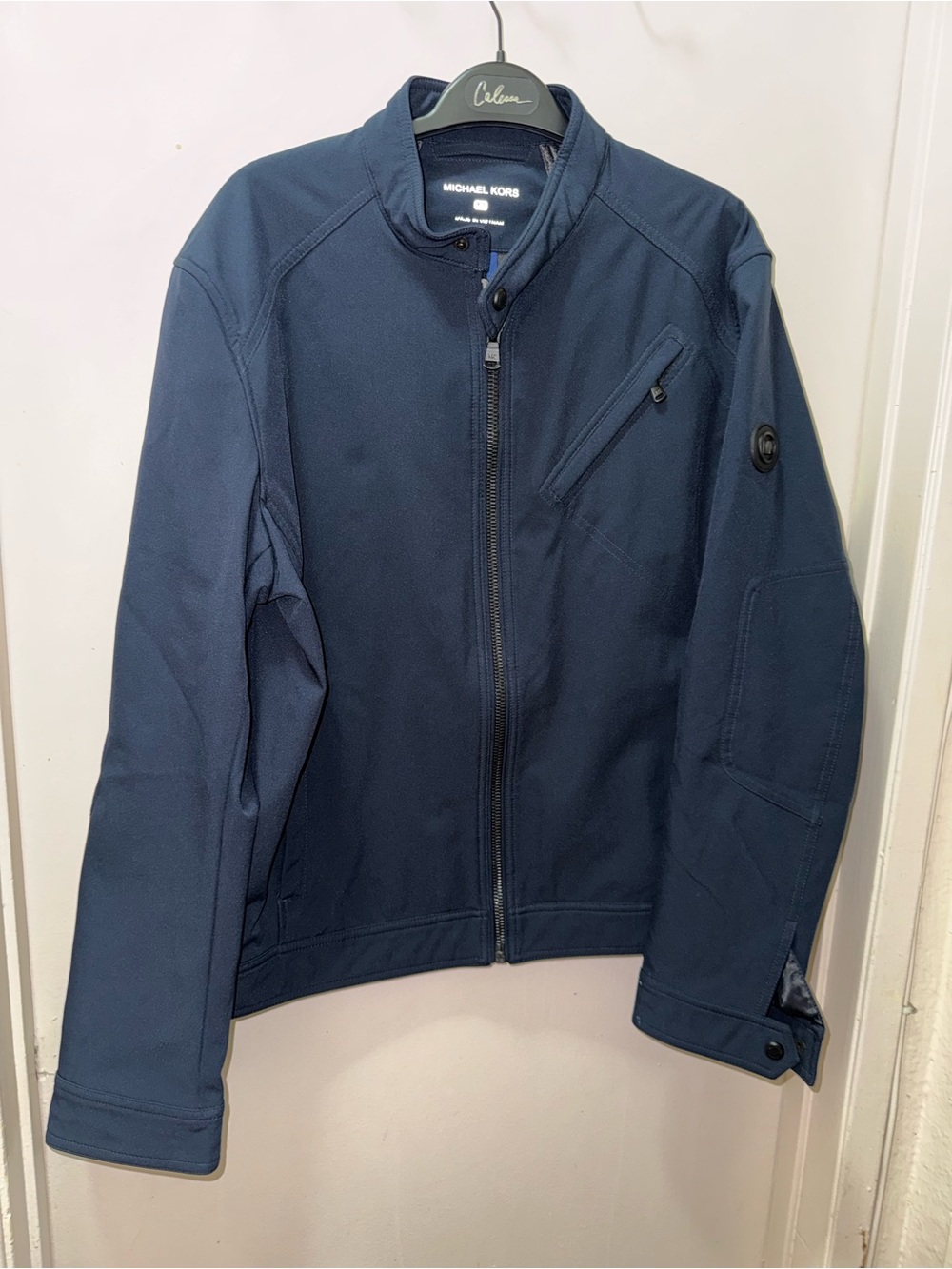 Michael Kors Men's Dark Navy Zip-Front Lightweight Jacket